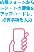 応募フォームからレシートの画像をアップロードし、必要事項を入力