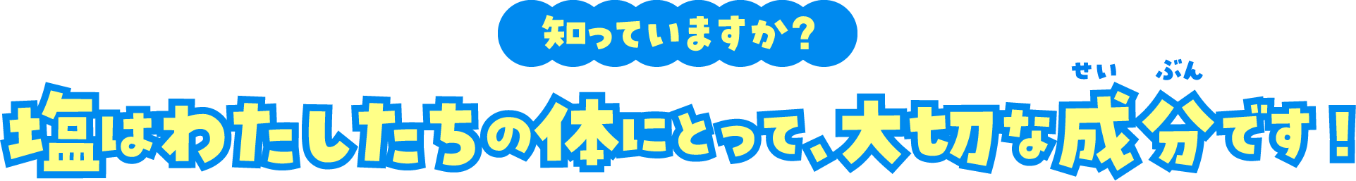 知っていますか？塩はわたしたちの体にとって、大切な成分です!